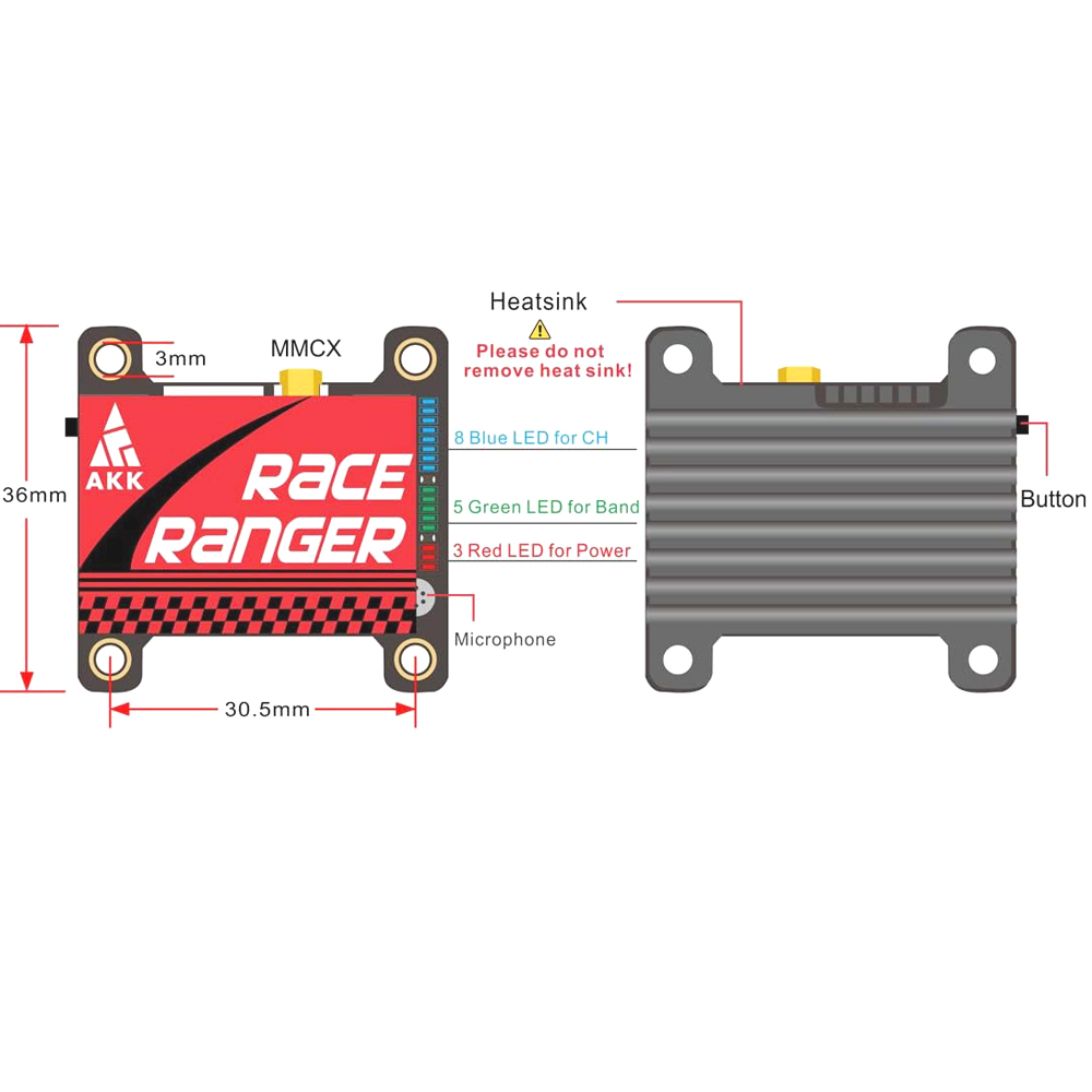 AKK 5.8G Long Range VTX FPV Tr - Drone Racing Transmitter のレビューと価格