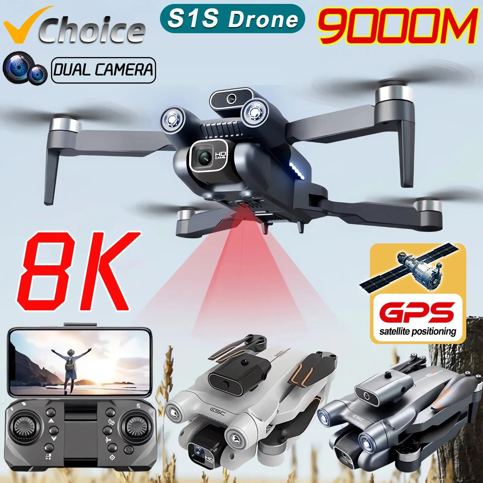 New S1S 5G GPS Drone Camera 8K - Drone Racing Camera のレビューと価格