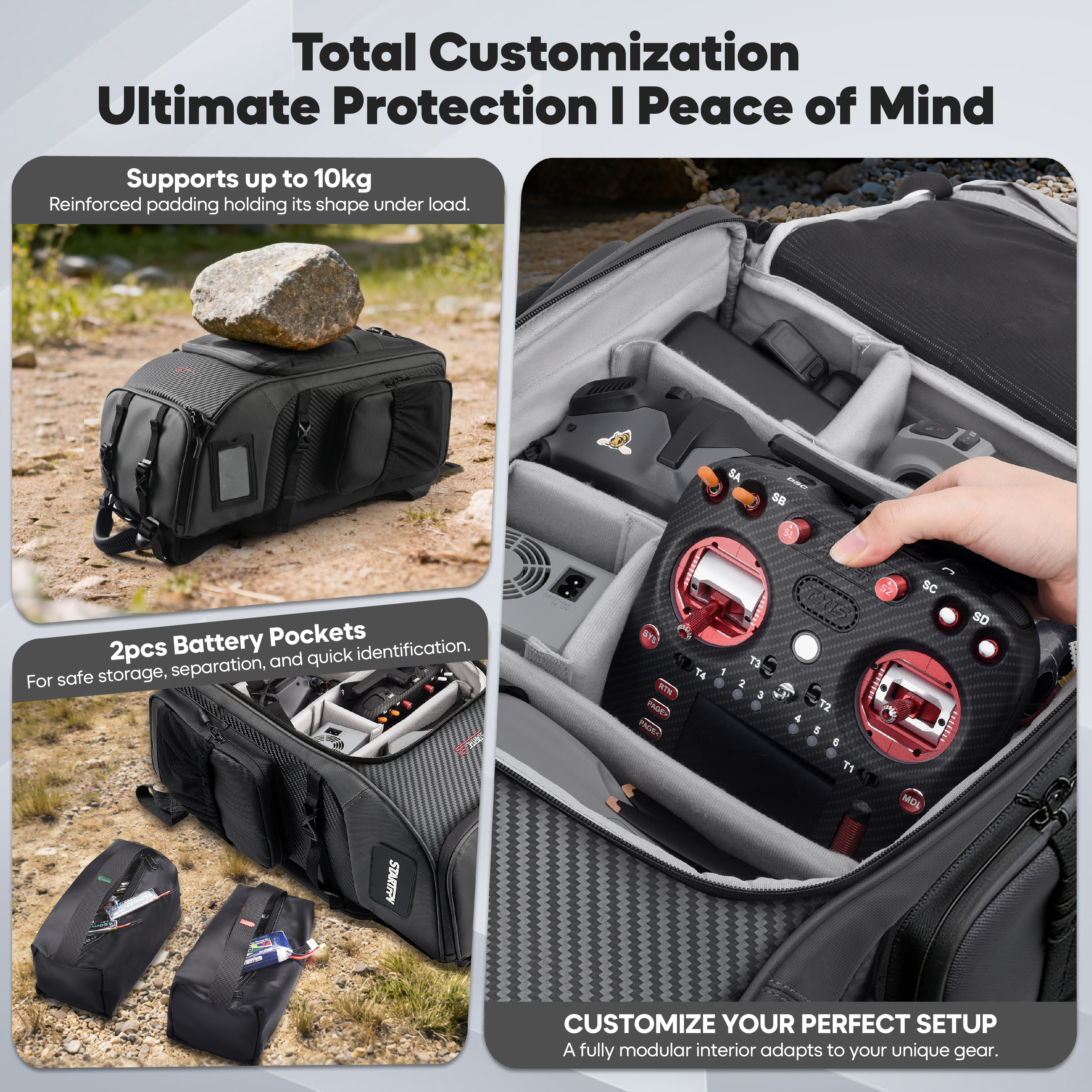 FPV Drone Backpack 40L Profess - Drone Racing Goggles のレビューと価格