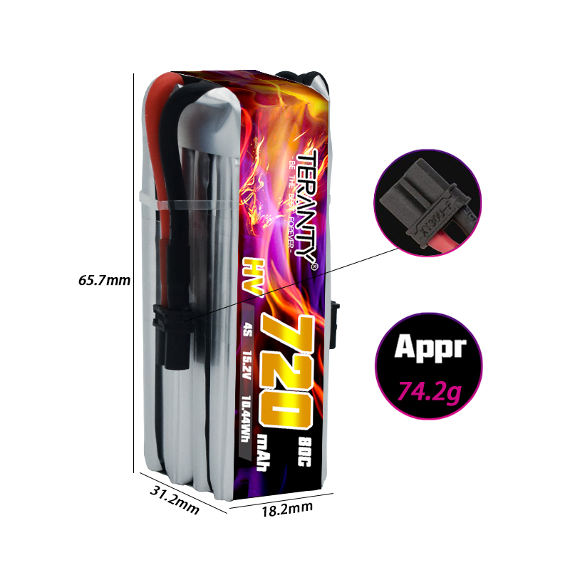 TERANTY 720mAh 4S 15.2V HV Lip - Drone Racing Battery のレビューと価格