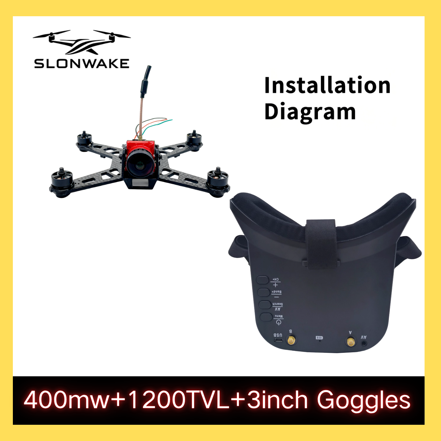 SLONWAKE 5.8G 48CH FPV 400mw V - Drone Racing Receiver のレビューと価格