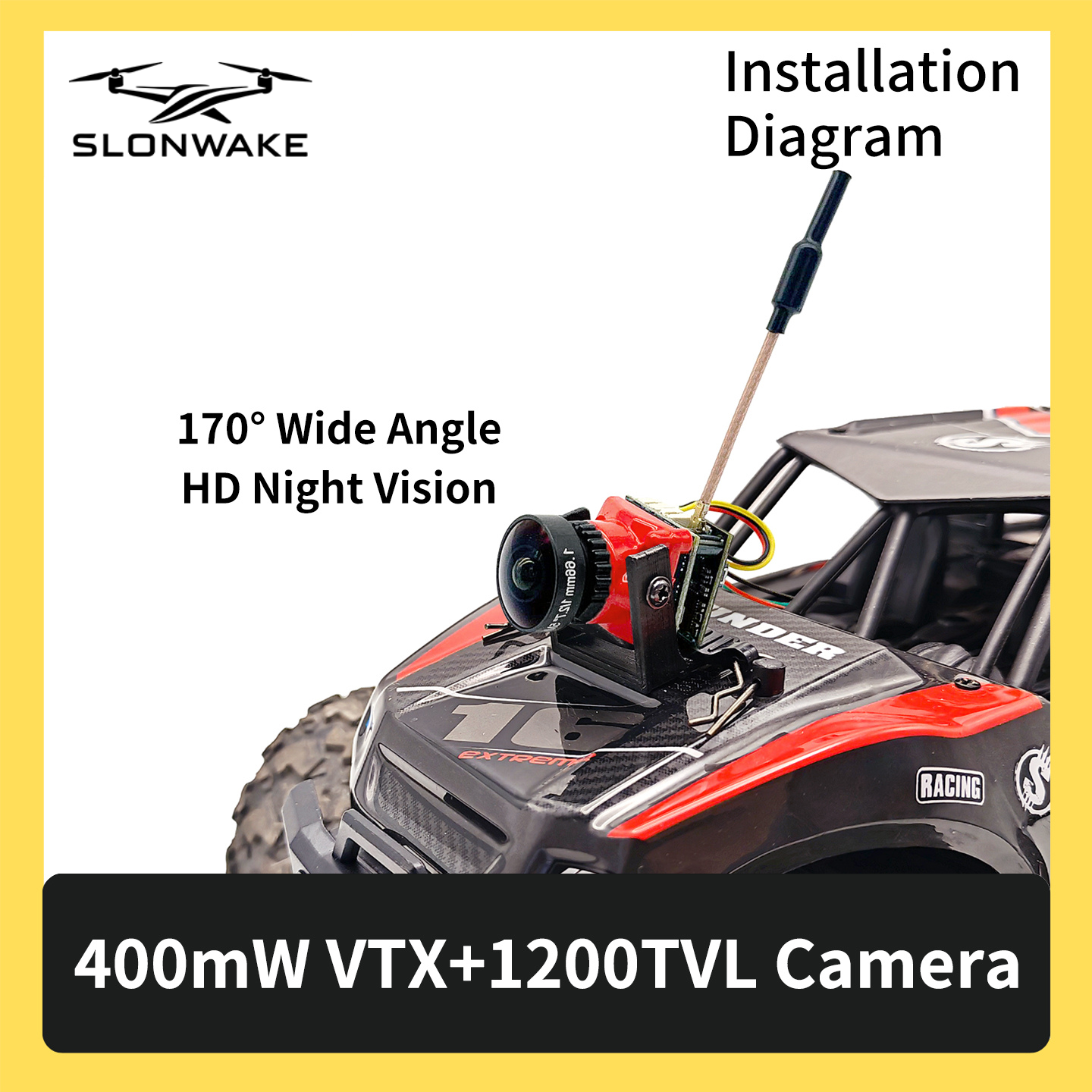 SLONWAKE 5.8G 48CH FPV 400mw V - Drone Racing Receiver のレビューと価格