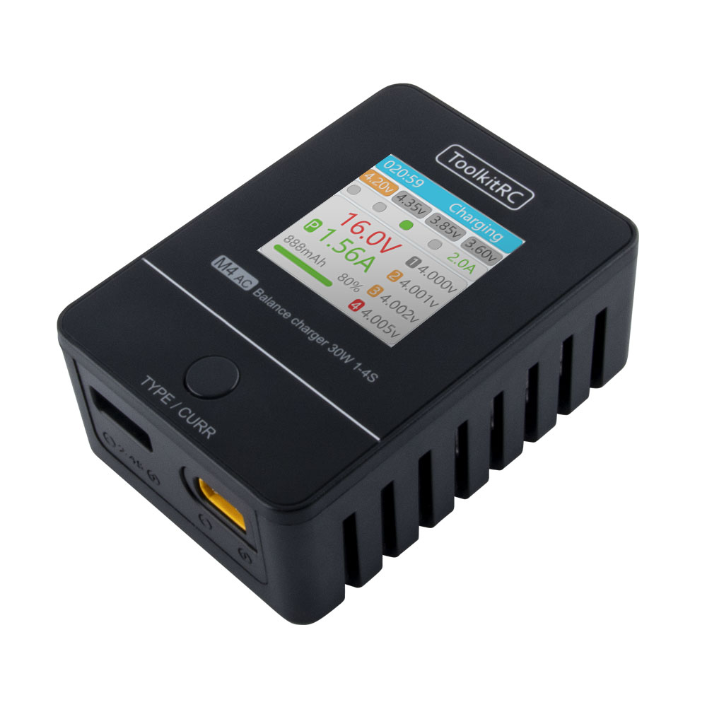 ToolkitRC M4AC 30W Compact AC  - Drone Racing Charger のレビューと価格